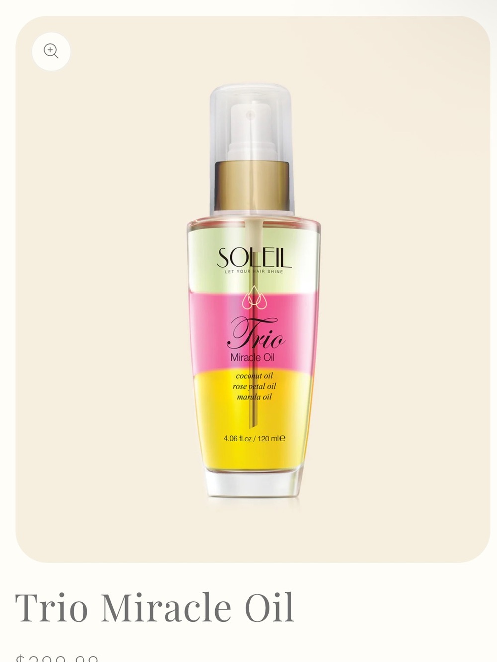 SOLEIL trio miracle oil NEW IN BOX